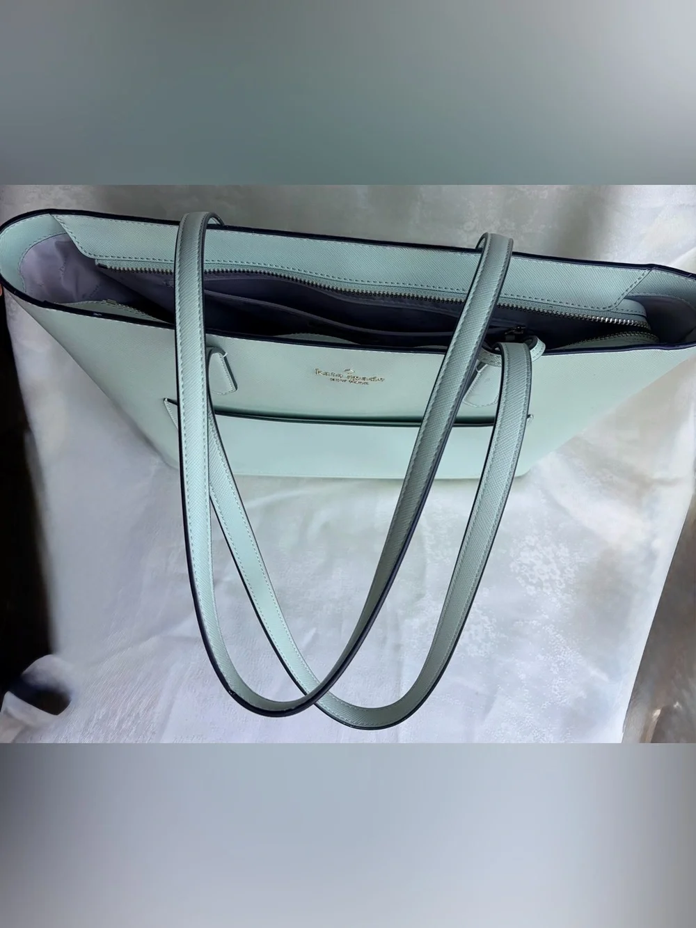 Kate Spade STACI TOTE AND WRISTLET 3 PIECE SET in Light Olive